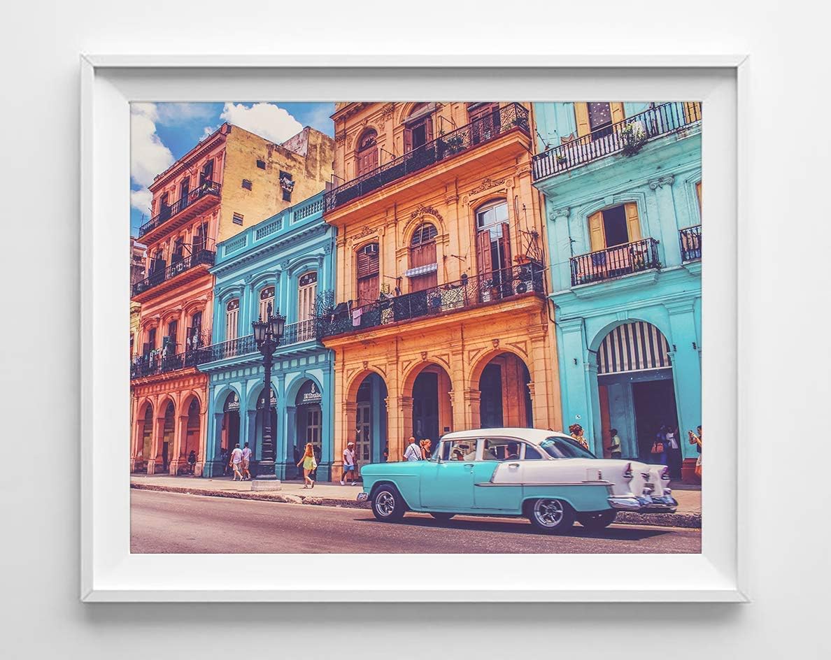 Vintage Vibrant Cuba Photography Photographic Prints, Set of 4, Unframed, Antique Cars, Musician, Beach Coastal Art Decor Poster Sign, 8x10 Inches - Image 4
