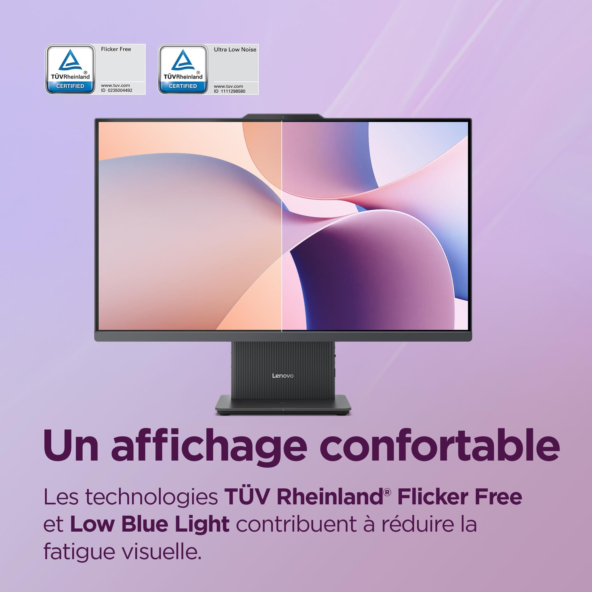 Lenovo IdeaCentre 27ARR9 Ordinateur de Bureau Tout-en-Un Écran 27" FHD,AMD Ryzen 7 7735HS, 512Go SSD, RAM 16Go, WiFi 6, Windows 11 H, Clavier français et Souris sans Fil