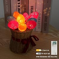 Liyade Húsvéti LED Tojás Fényfüzér - 10 Meleg Fehér LED, 1,65m, Időzítővel, Elemes - Dekoráció Ünnepekre, Asztalra, Kandallóra 3