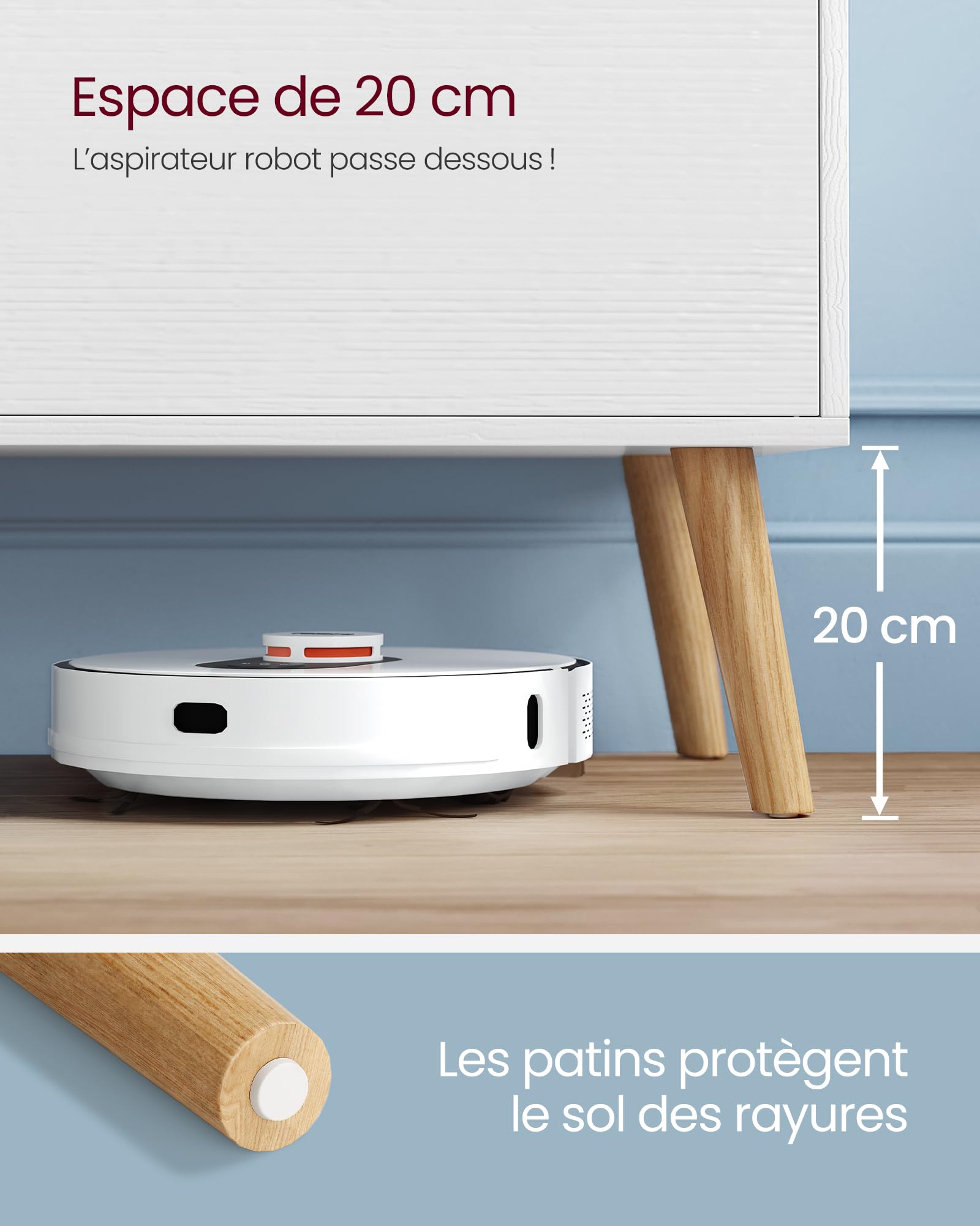 VASAGLE Meuble TV, Support Télé, pour Télévision jusqu'à 55 Pouces, Longueur 120 cm, Rangement Consoles de Jeux, Style Rustique, pour Salon, Chambre, Blanc LTV120T46