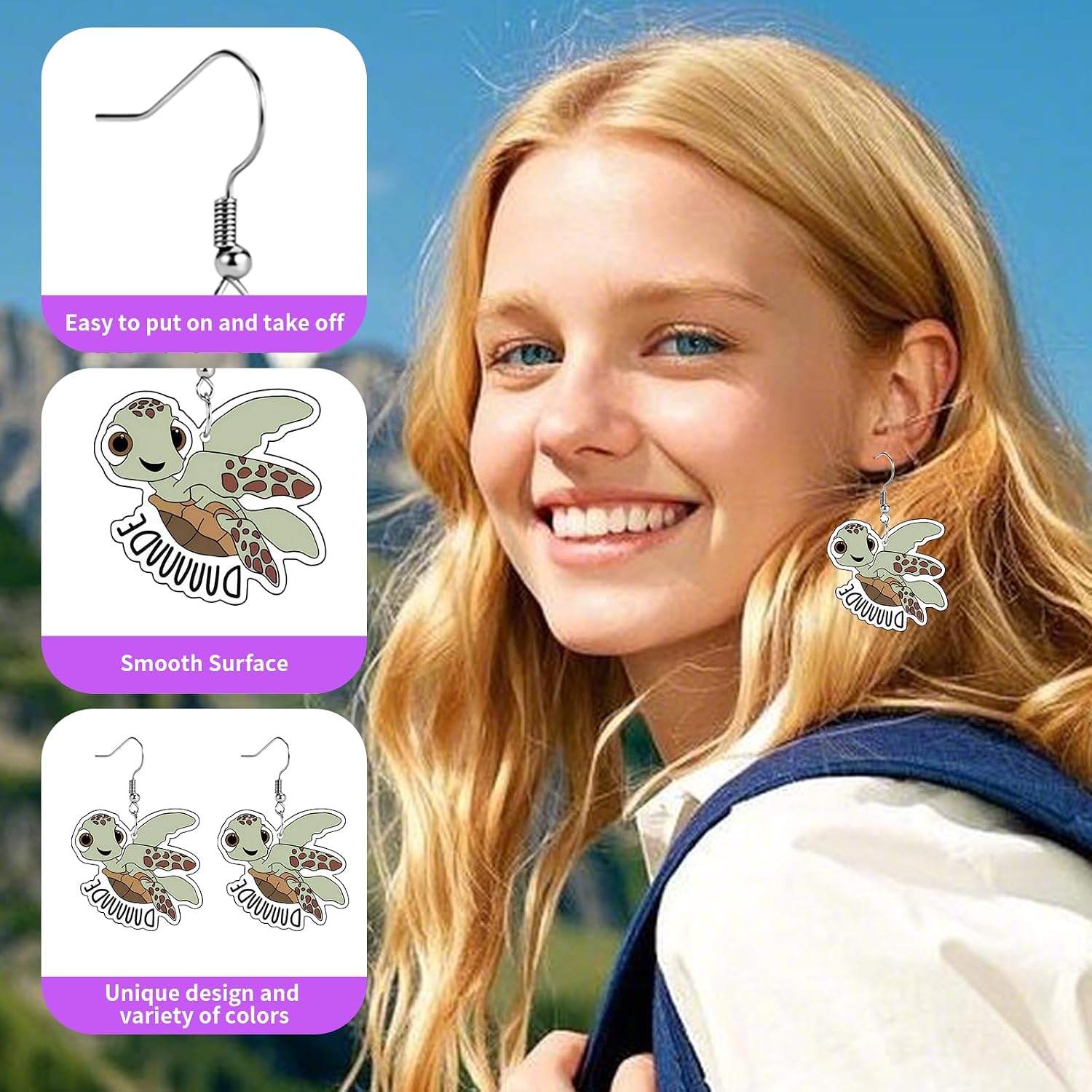 Funny Dog Sunflower Paw Print Earrings for Women - Unique & Quirky Funky Acrylic Dangle Earrings, Cute & Silly Novelty Design, Wacky & Crazy Earrings for Fun Lovers image 5