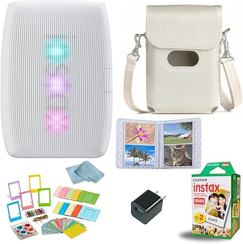 Fujifilm INSTAX Mini Link 3 - Impresora para smartphone + película instantánea INSTAX Mini (20 hojas) + cargador de pared USB + bolsa de viaje