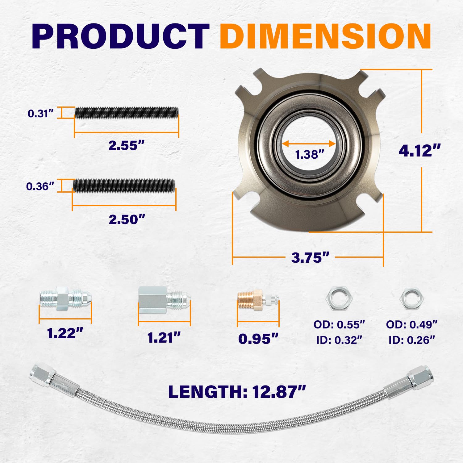 Replace for 91605135 Chevy Clutch Hydraulic Release Throwout Bearing Kit, Fit for Multi-Disk Racing Clutch, Most Chevrolet, BOP and GMC Manual 3-Speed 4-Speed Transmissions