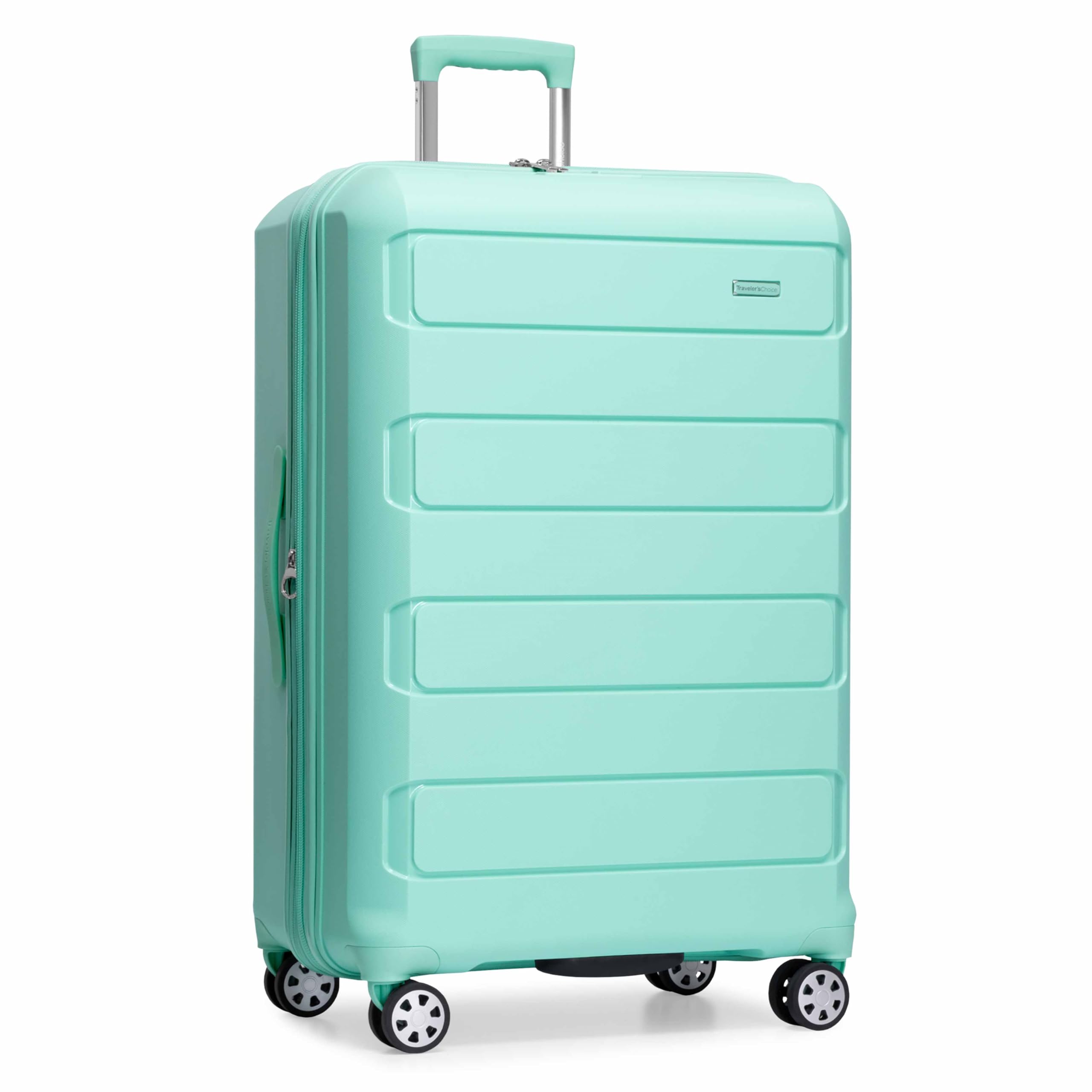 Traveler's Choice Pagosa Indestructible Hardshell Expandable Spinner Luggage, Mint, 30-Inch Large