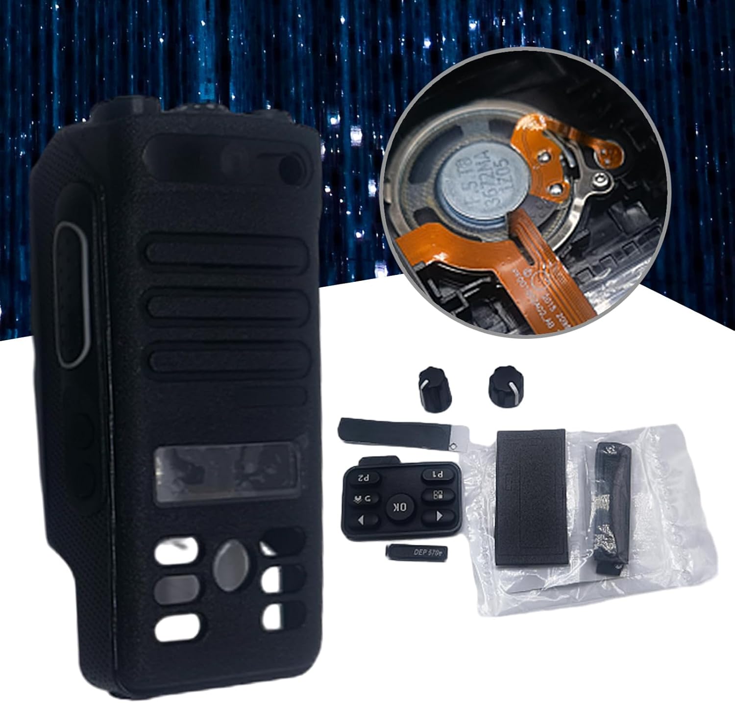 Replacement Repair Housing Shell Sheaths Front Case with Knob for DEP570e XiR P6620i DP2600e WalkieTalkie