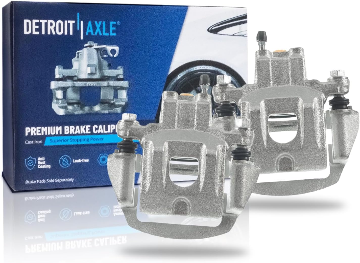 Detroit Axle Rear Brake Caliper Pair with Brackets for Lexus RX Series