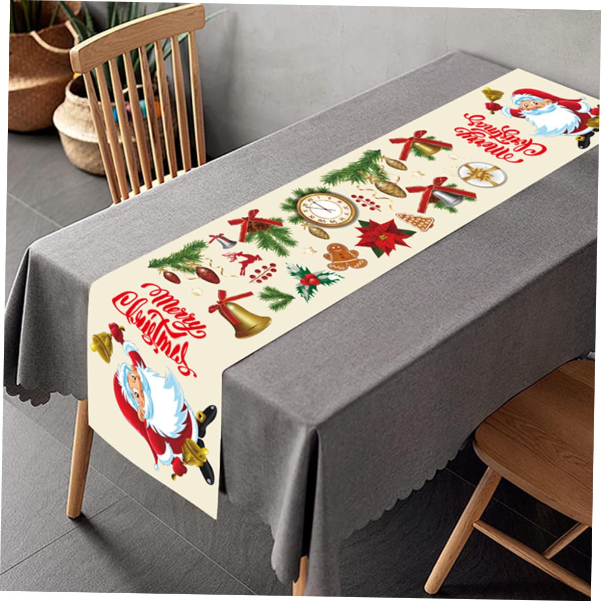 PRETYZOOM 5 Pezzi Di Campanelle Di Babbo Natale A Forma Di Runner Da Tavola Natalizio Decorazioni Per La Casa E La Sala Da Pranzo