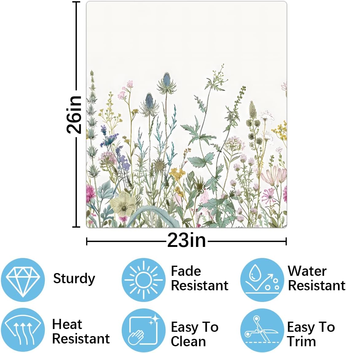 Dishwasher Magnet Cover Wildflowers Leaves Reusable Dishwasher Magnetic Cover Sticker Decorative Dish Washer Door Cover Panel for Home Kitcen Appliance