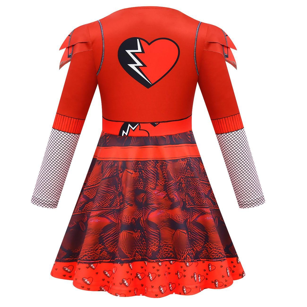 Girls Princess Red Dress Kids Blue Pink Evie Bridget Zipper Jacket Carnival Outfit for 4-12 Years (150, Red) - Image 2