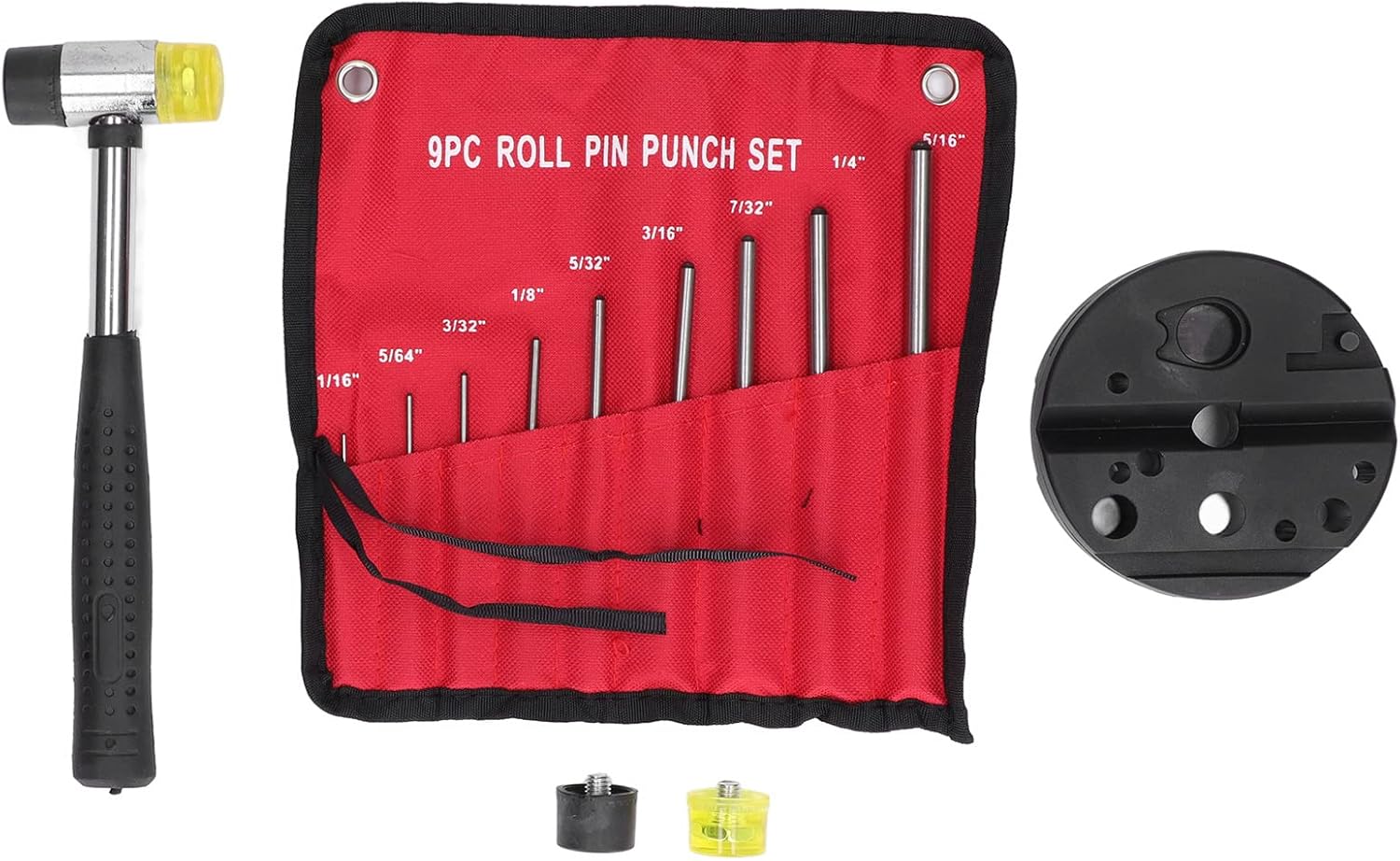 Punch Set, Stainless Steel Roll Pin Punch Set and Hammer with