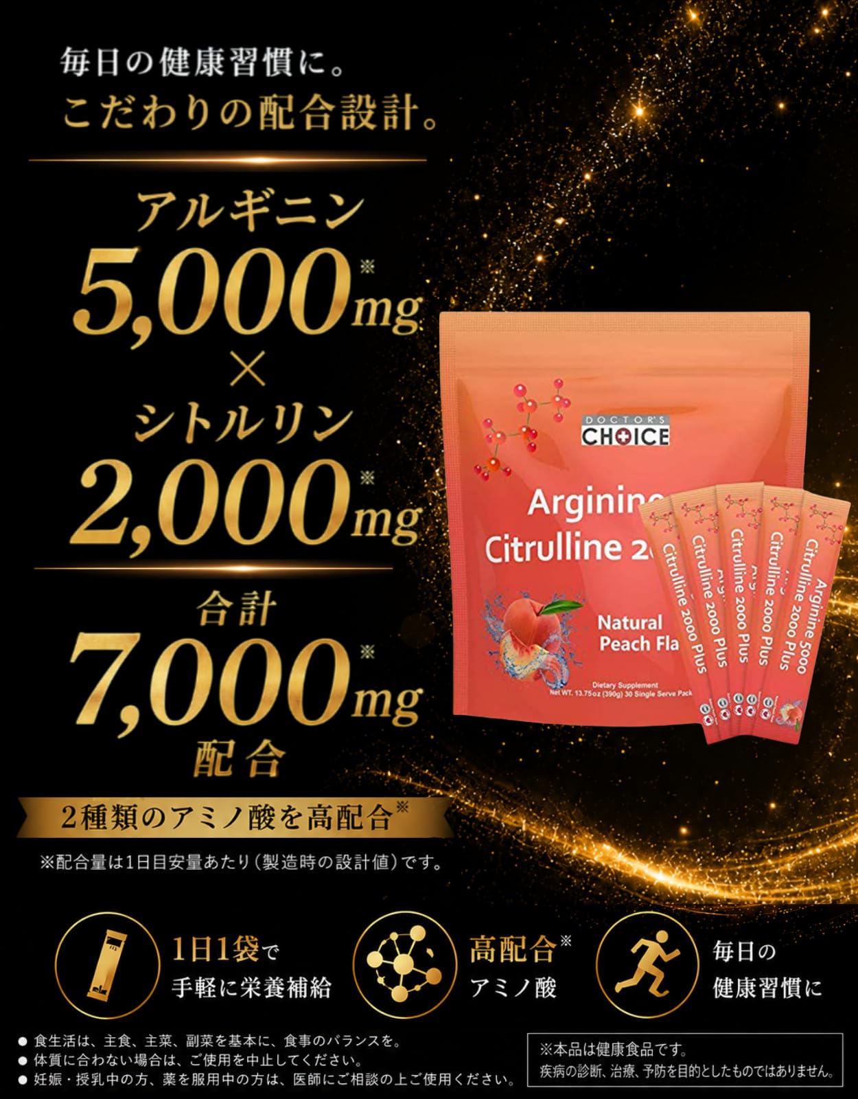 Amazon | 【DOCTOR'S CHOICE】 総含有量210,000mg アルギニン5000mg