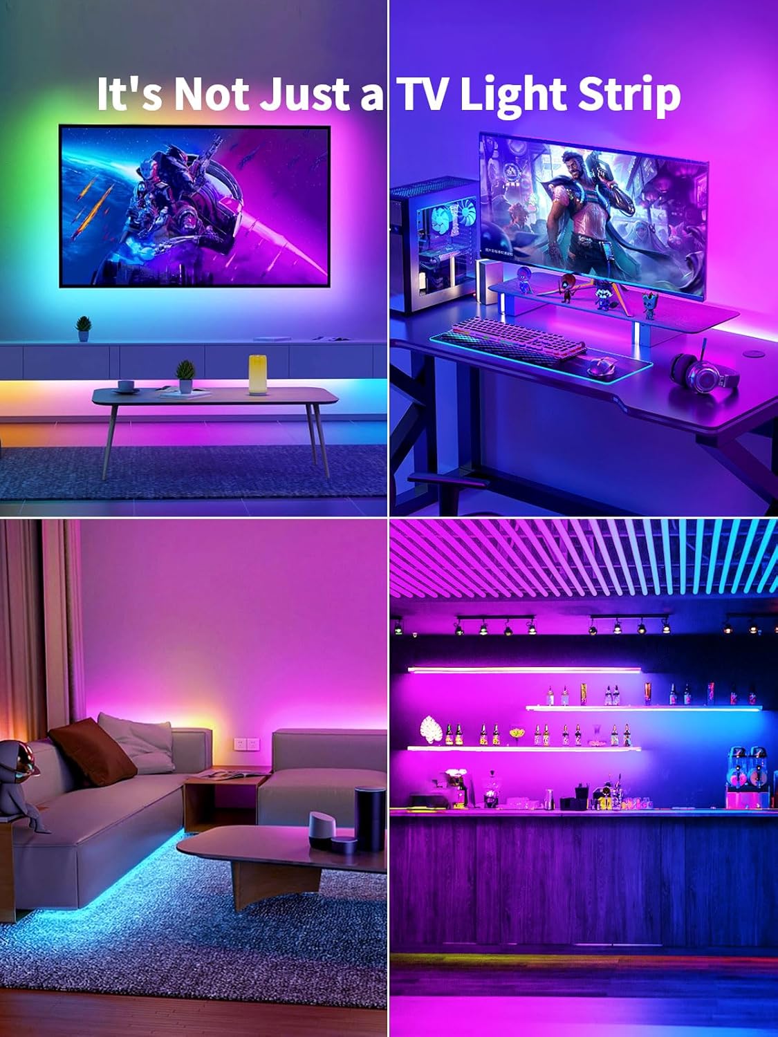 TV LED Backlight, 9.84ft LED Lights for 32-43in TV, RGB TV Lights Behind with Music Sync Bluetooth APP and Remote Control Strip Light USB Powered for Bedroom Home Decor 9.84ft for 32"-43" TV image 6 of 6 B0CLJ2CXNB