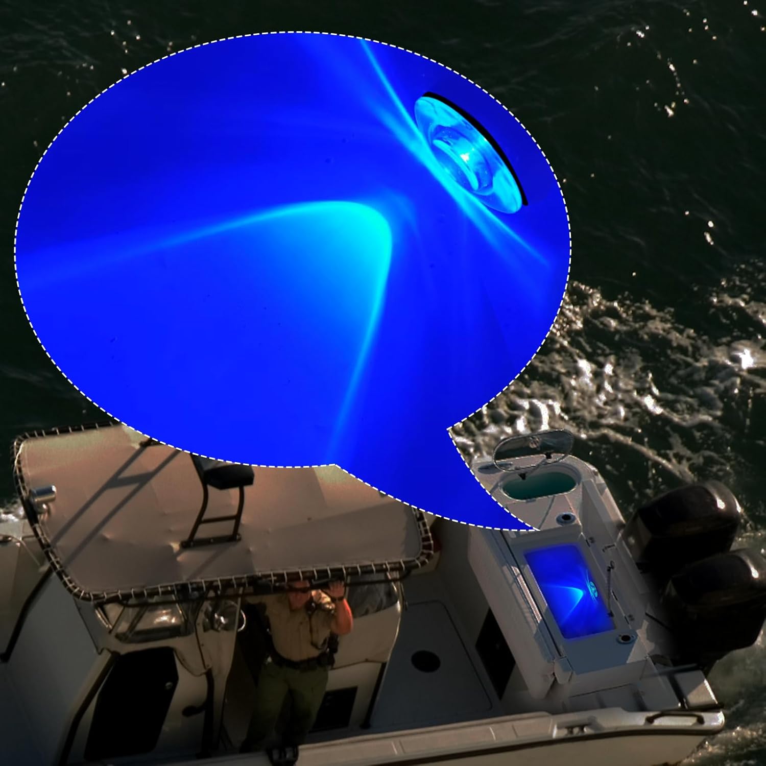 Livewell Lights for Boats LED Marine Waterproof Flush Mount 10-30 Volts (Blue)