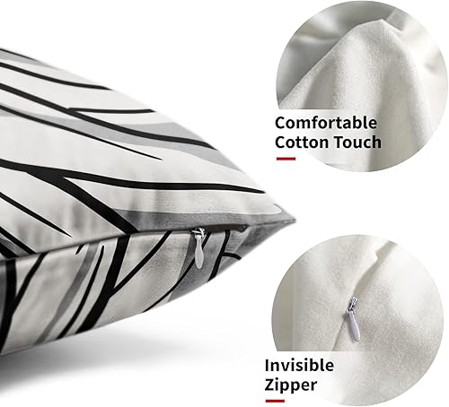 Miniatura 2 de Juego de 2 fundas de almohada de margaritas naranja quemado de 12 x 20 pulgadas, fundas de almohada florales de madera floral moderna abstracta de