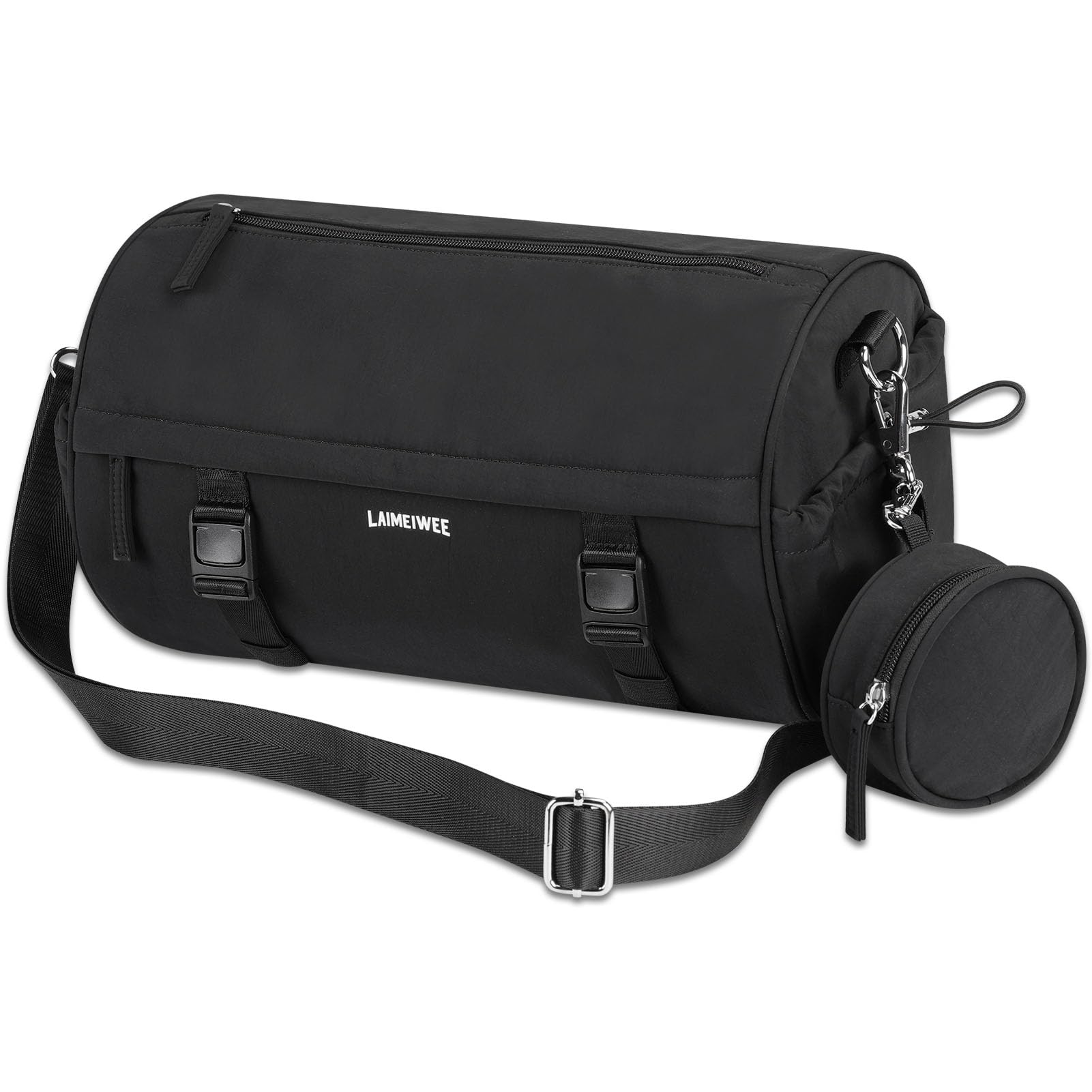 LAIMEIWEE Bolsa pequeña de gimnasio para mujer y hombre, bolsa de viaje de 11L con bolsillo húmedo y soporte para esterilla de yoga, bolsas deportivas de entrenamiento para fitness, baile, natación — view 9