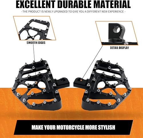 Miniatura 8 de HCmotorku Estribos para motocicleta MX anchos para fuera de carretera CNC para pasajeros, estribos traseros, estribos de piso para Harley Touring,