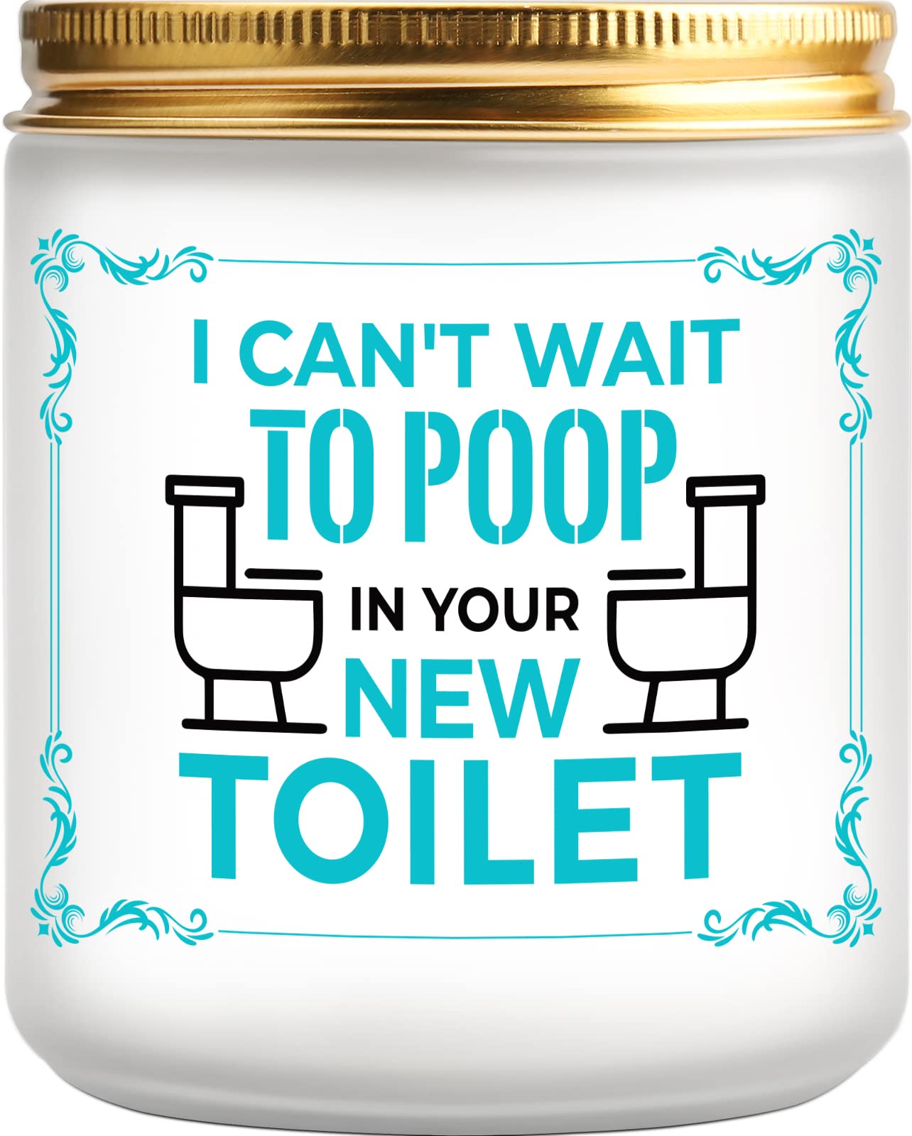 Housewarming Gifts for New Home, Funny Gifts for New Apartment, Moving Away Gift Ideas, Lavender Scented Jar Candles with Funny Sayings, I Can’t Wait to Poop in Your New Toilet