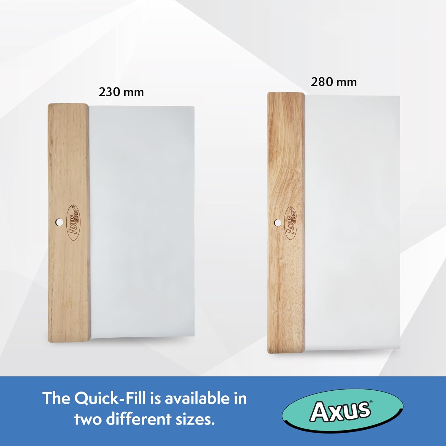 Axus Decor Quick-Fill (Blue Series) Flexible Caulking Blade Beechwood Handle & Flexible Plastic - Wallpaper Smoother Tool for Professional & DIY Projects, Ideal for Cracks, Smoothing (230mm)