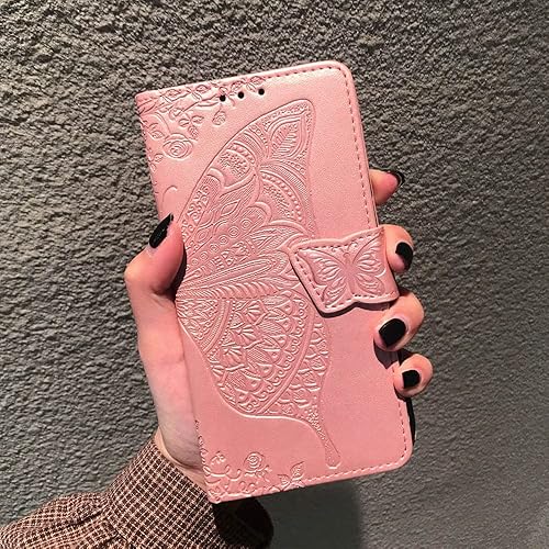 Miniatura 7 de Funda tipo cartera para iPhone 15 PlusiPhone 14 Plus para mujer, diseño de mariposa en relieve de piel sintética con tapa para tarjetero, funda para
