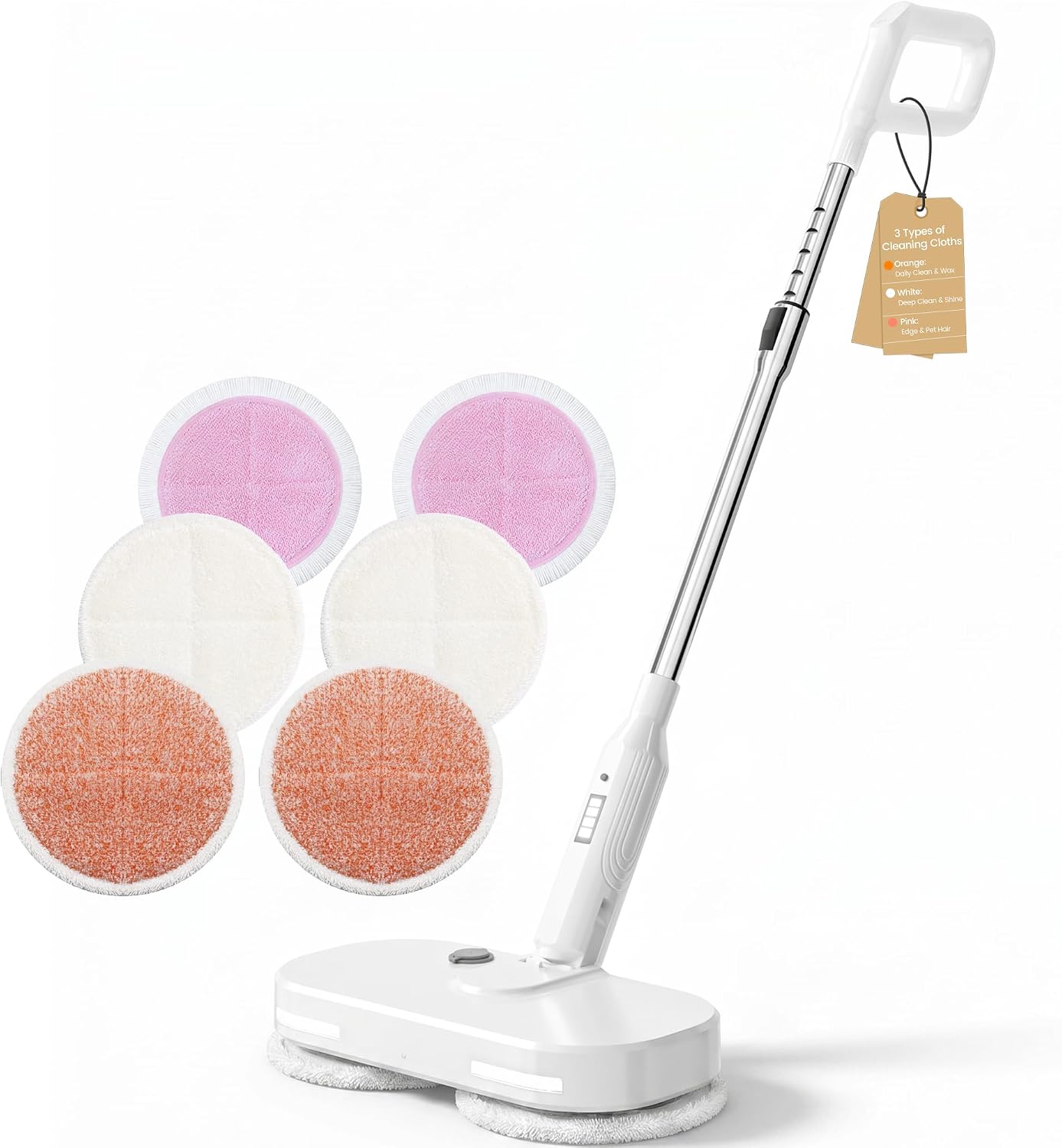 Rechargeable Cordless Electric Spin mop (White)