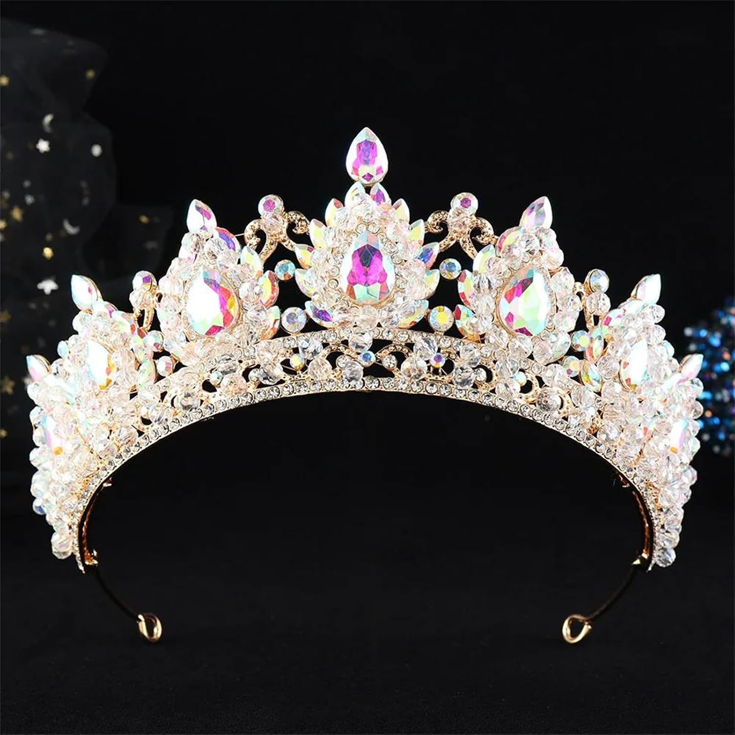 Silver Crystal Tiara Crown For Women Vintage Rhinestone Princess Queen Headpiece Bridal Wedding Prom Pageant Hair Accessories