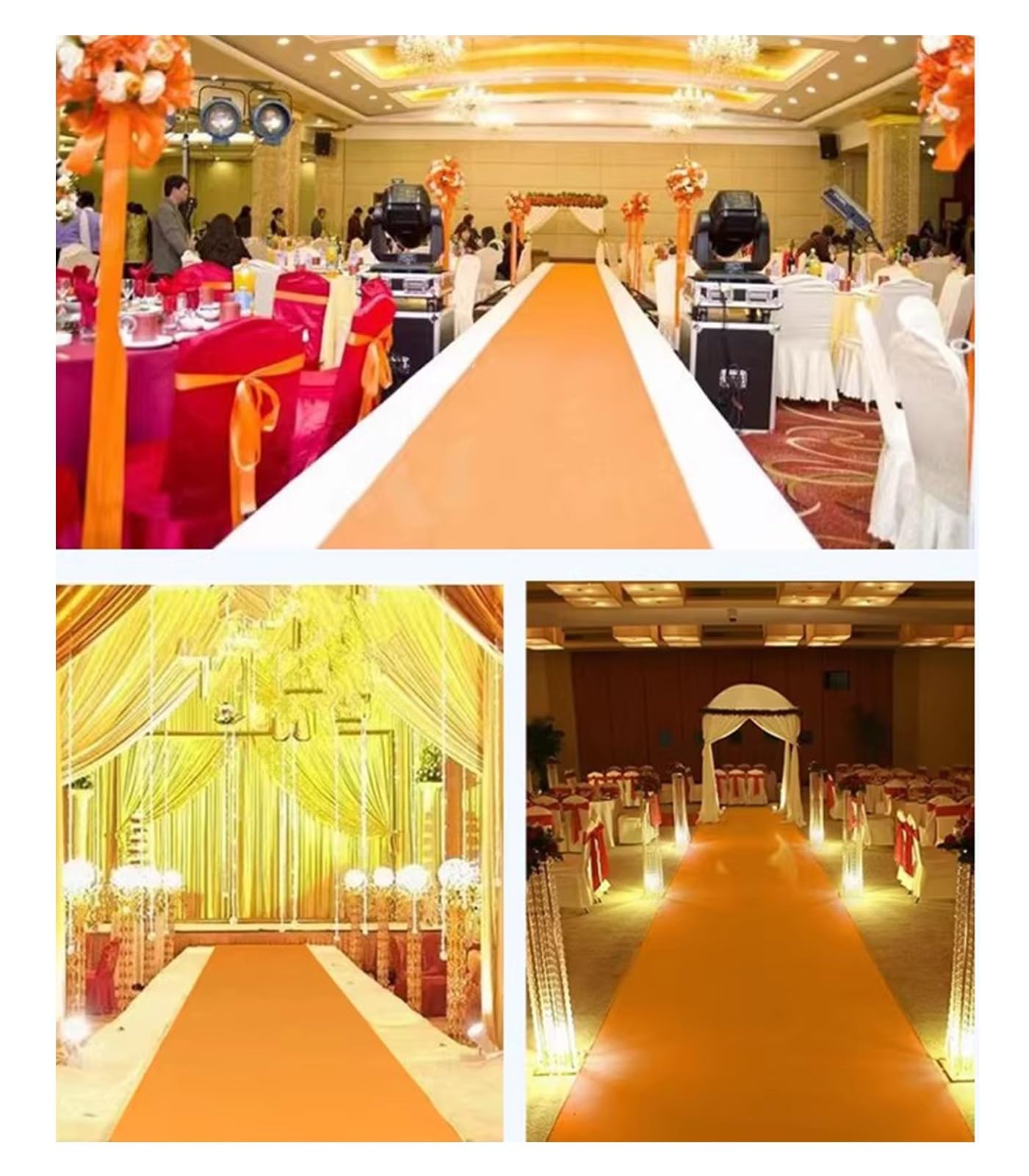 Premium-Einweg-Event-Teppichrolle, Rutschfester Bodenbelag Für Hochzeiten, Gänge, Veranstaltungen Und Gewerbeflächen(Orange,3.3x32.8ft)