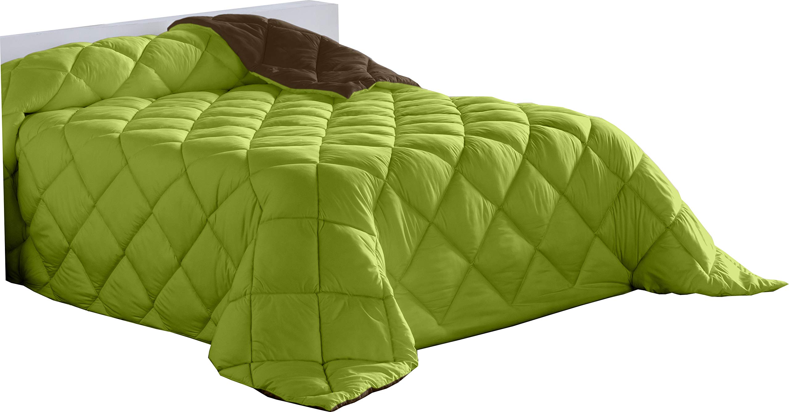 Matbotex Edredón Nórdico Bicolor Cama 90 Verde-Chocolate 400gr Fibra Hueca