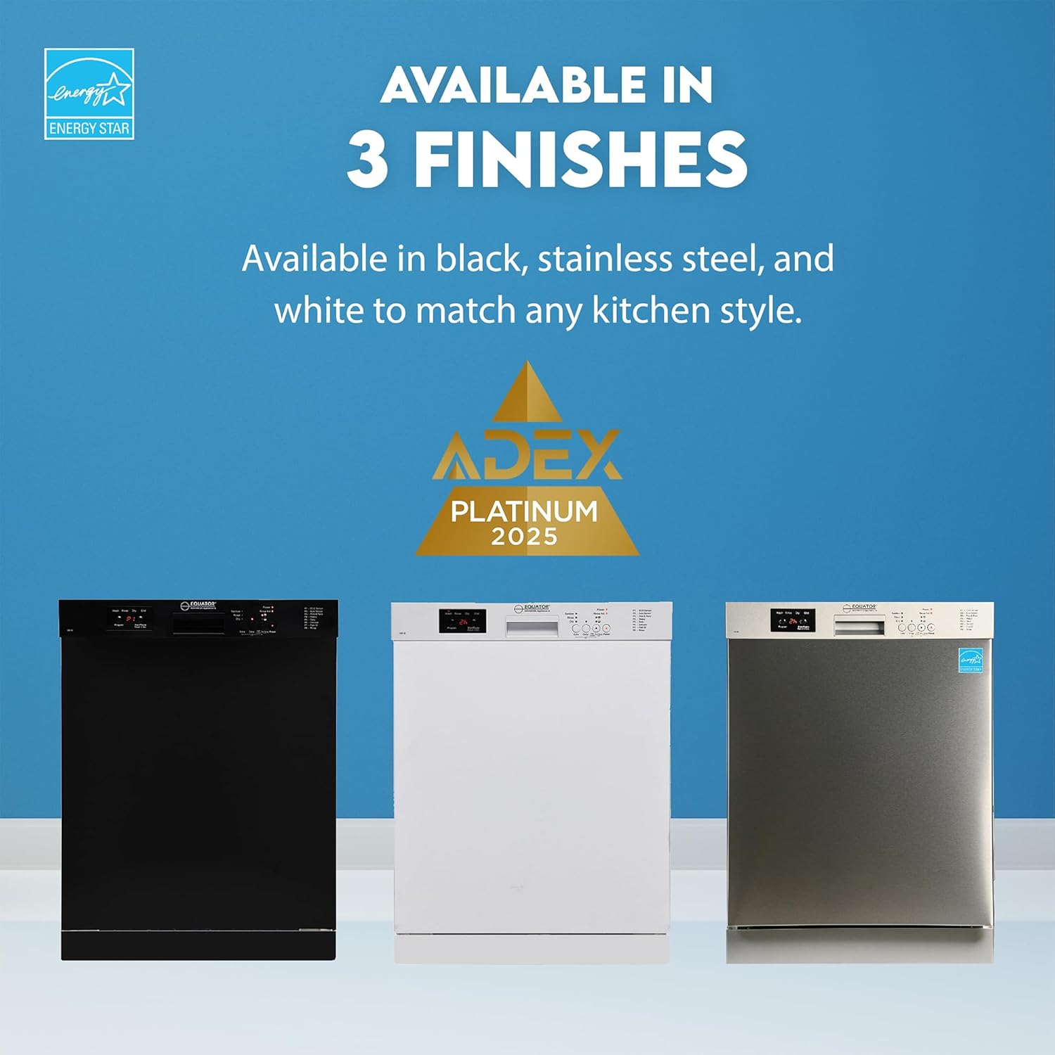 Equator 24 in Dishwasher 14 place+Wine Rack 3.4g QUIET 51 dB 110V E-Star ADA in White image 9 of 9 B09J55Y2PX