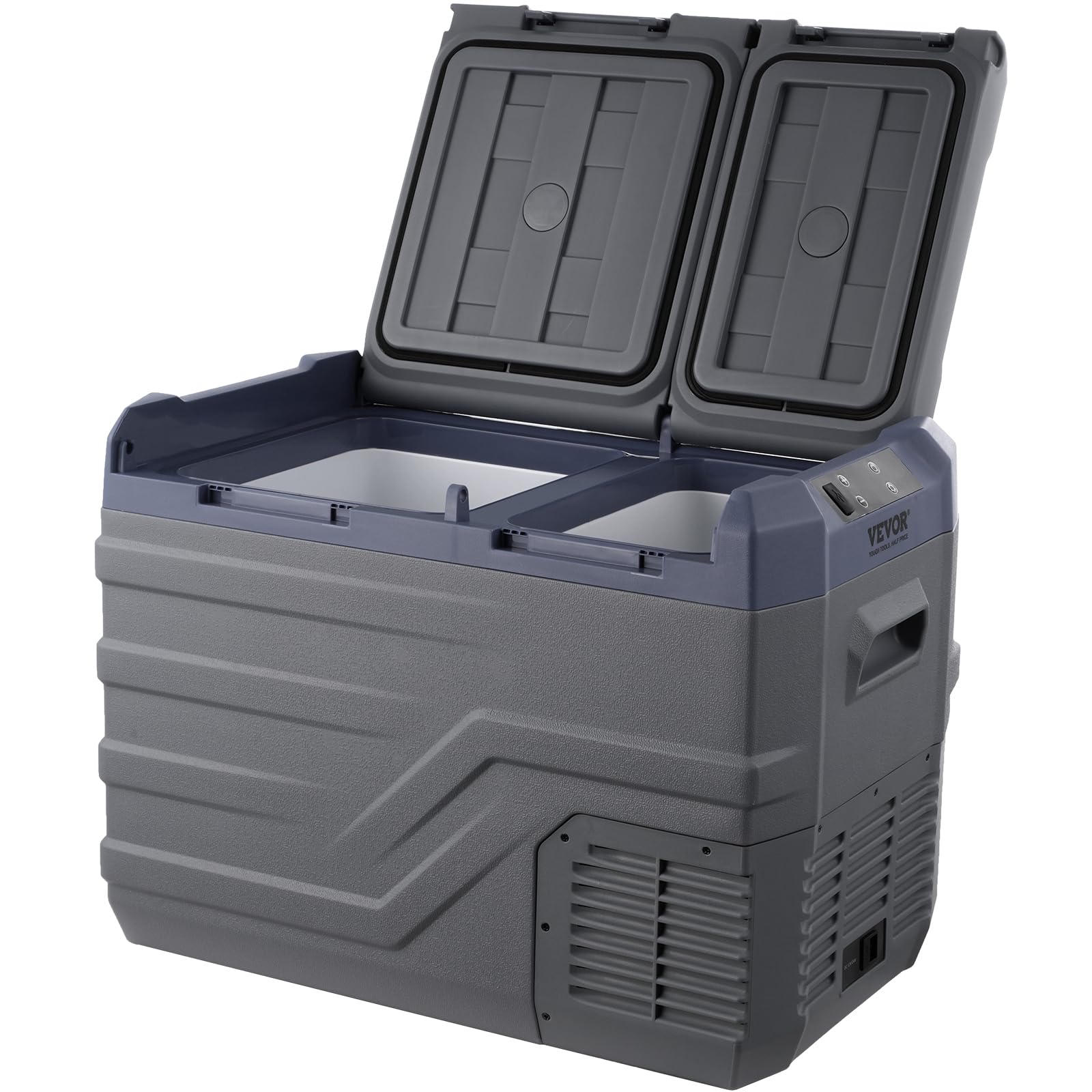 VEVOR Frigorifero per Auto, Congelatore Portatile Doppia Zona 32 L, 12 Volt, Gamma Regolabile da -20~20 ℃, Dispositivo di Raffreddamento a Compressore 12/24 V CC e 100-240 V CA per Campeggio Camper