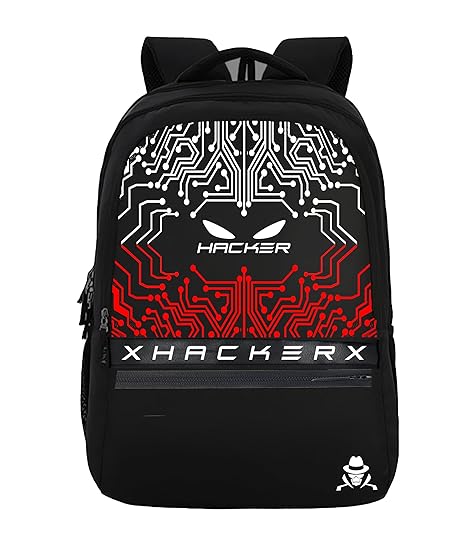 THE GANGSTER HACKER Edition Bag with 2 Secret Pockets, 28 litres Large Size Laptop Backpack, Black