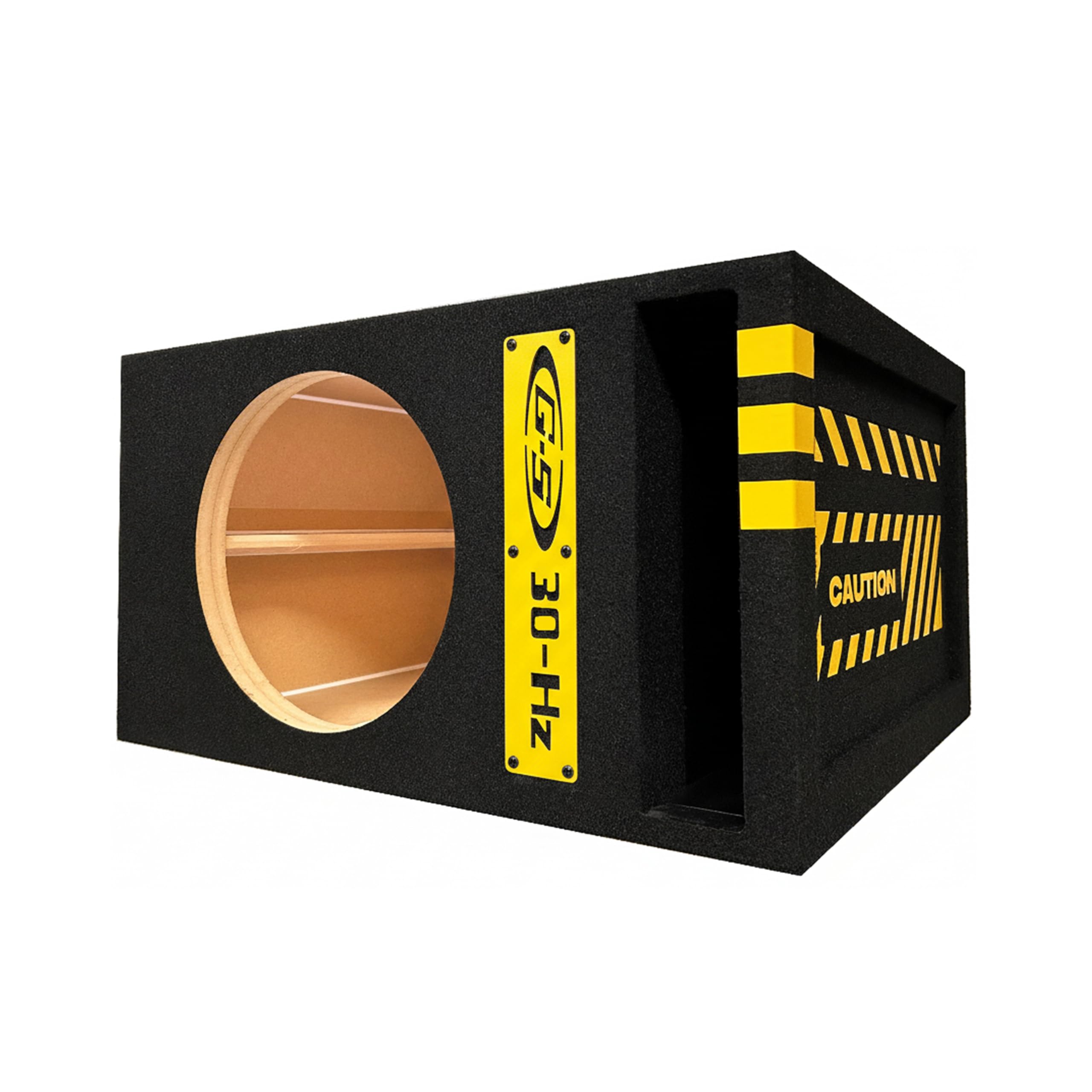 30HZ Reinforced Competition Single Ported Sub Box Sub Woofer Enclosure Speaker Box Car Audio Subwoofer Ground Shaker Box Ground-Shaker (Skull Yellow, 12")