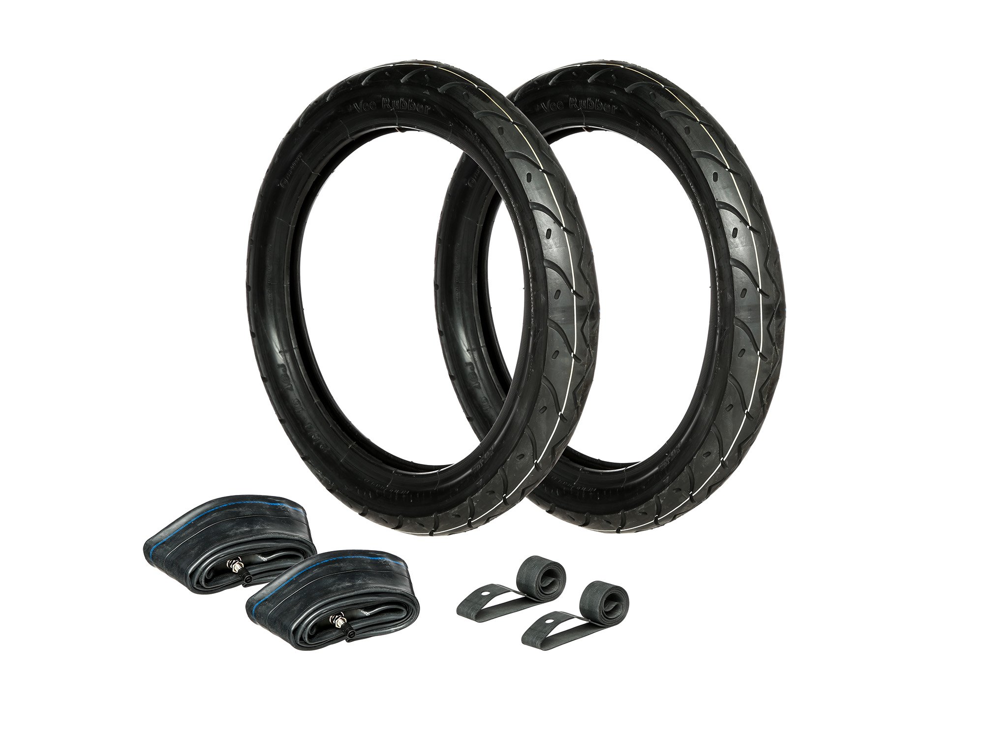 AKF Set: 2 x Neumáticos 2.75 x 16 Vee Rubber VRM 099R + 2 x Cámaras de aire + 2 x Llanta de banda