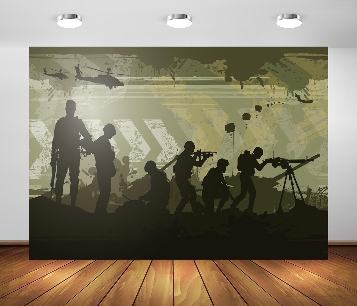 BELECO 7x5ft Fabric Soldier Military Backdrop Army Green