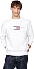 Sudadera de cuello redondo de Tommy Hilfiger para hombre, peso medio, con logo de bandera bordado 1