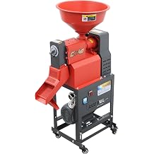 220V Rice Milling Machine 1.8KW Commercial Rice Thresher Household Grain Sheller Grain Miller Electric Millet Corn Peeling Machine with Casters for Farms 130-170kg/h