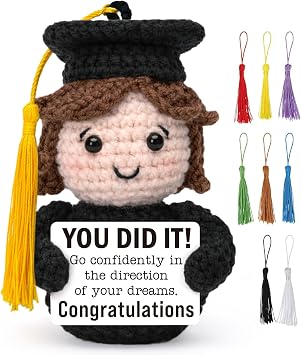 Graduation Gifts for Her Daughter Girlfriend Female Classmate, Crochet Mini Inspirational College High School Grad Gift from Parents, 2026 Graduate Gift for Women Fiends- You Did It