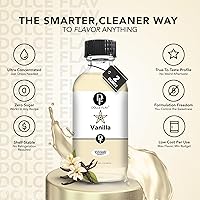 Vista 4 de Dolce Flav Extracto de vainilla – Kosher, sin azúcar, saborizante concentrado de vainilla para hornear, galletas y postres, incluye cuentagotas