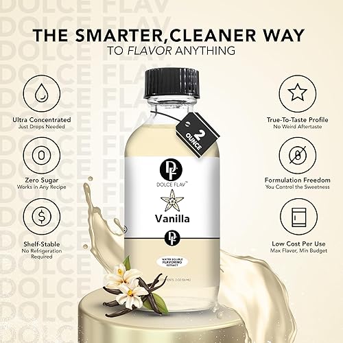 Miniatura 4 de Dolce Foglia Extracto de vainilla puro de bourbon gourmet de 2 x 2 onzas para hornear y creaciones culinarias, sin gluten, apto para dieta
