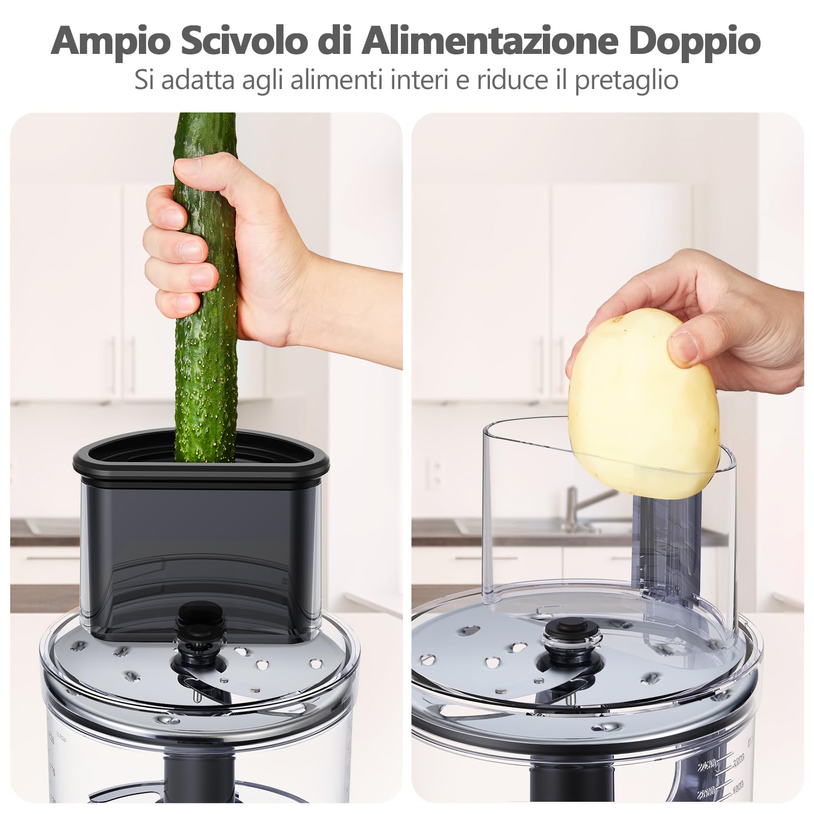 YASHE Robot da Cucina Multifunzione – Frullatore, Impastatrice, Tritatutto, Spremiagrumi, Macchina per Impastare con Ciotola da 2,5L e Caraffa Frullatore da 1,5L, 3 Velocità con Funzione Pulse