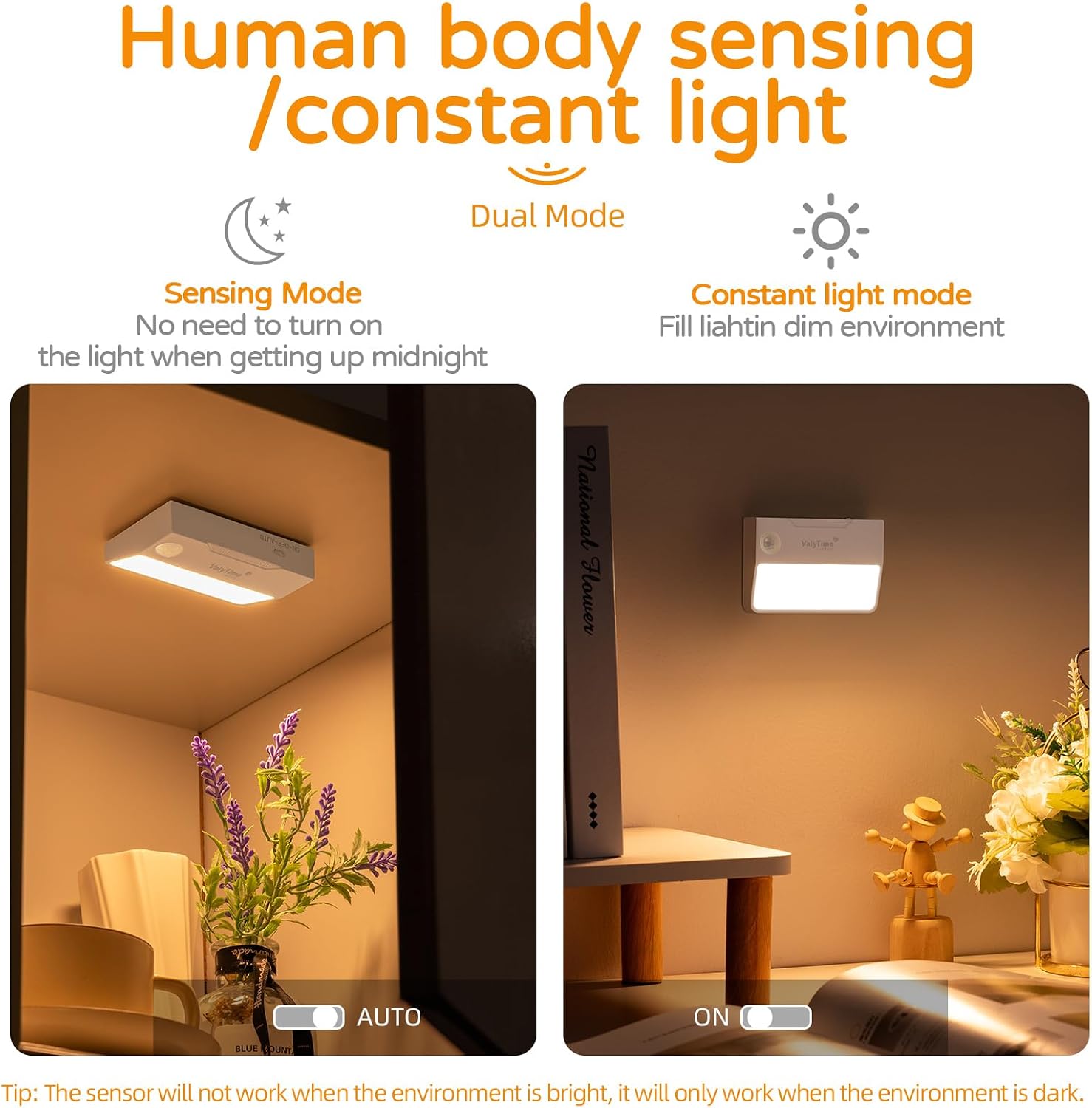 3 Pack Large Area LED Step Light, Rechargeable Motion Sensor Stair Lights Indoor, Ultra-Wide Rectangle Wall Washer, Warm White Step Lighting for Hallway, Stairway, Bathroom, Bedroom, Kitchen