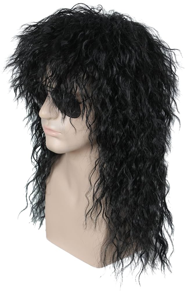 ery販売⭐︎ウィッグ⭐︎ Amazon.co.jp: Linfairy Heavy Metal Rocker Black Adult Wig