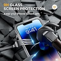 Vista 594 de Miracase - Funda magnética para iPhone 13 Pro Max de 6.7 pulgadas (compatible con MagSafe), transparente, completo, protector de pantalla de vidrio