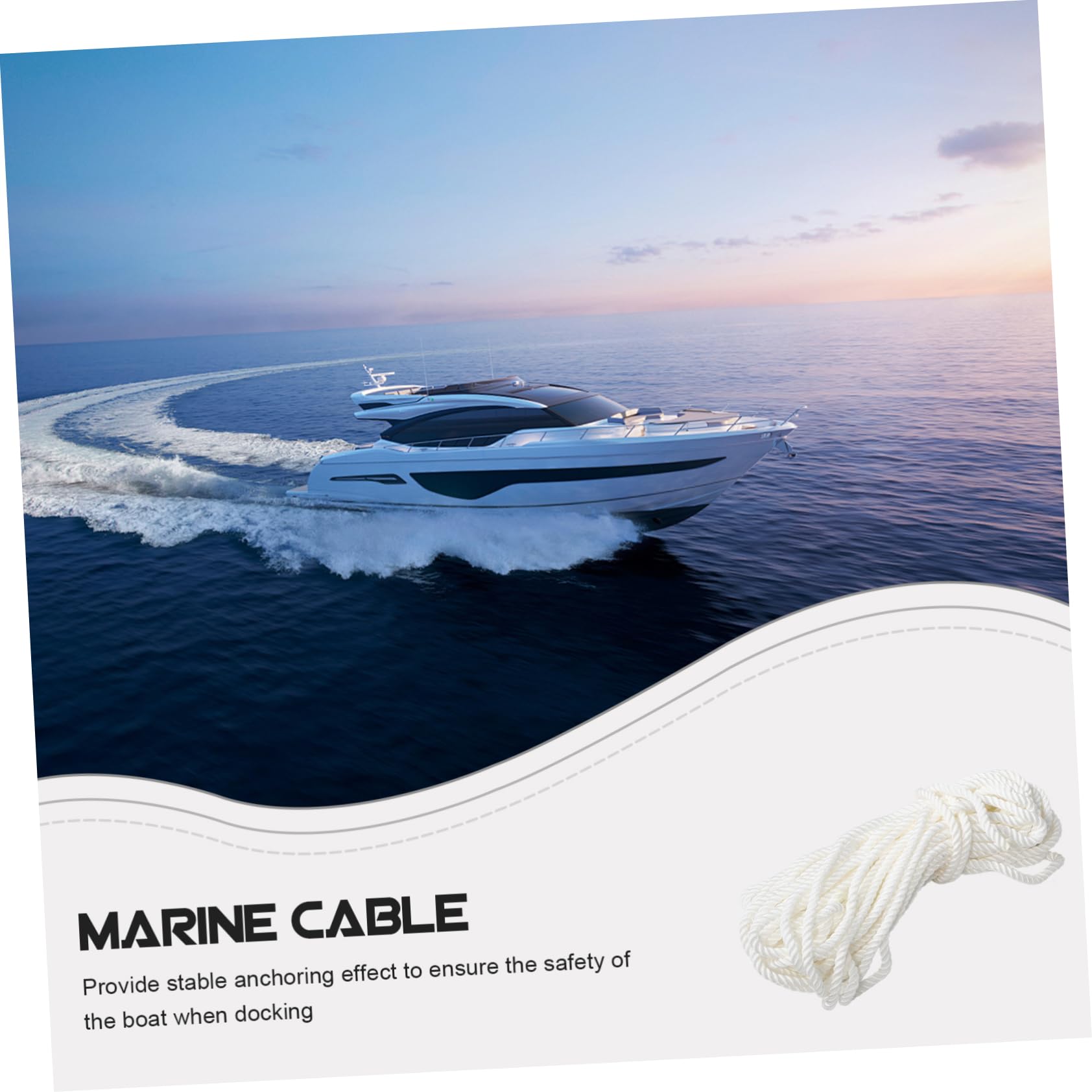 Sosoport Cuerda de Nailon Resistente para Líneas de Atraque de Embarcaciones, 12mm, Color Claro, Alta Resistencia, Versátil para Anclaje y Fondeo, Accesorios para Muelles de Barcos