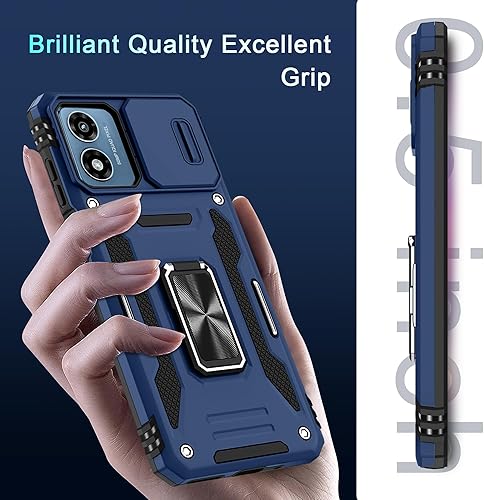 Miniatura 7 de DEERLAMN Funda protectora para Moto G Stylus 5G 2023 con cubierta deslizante para cámara + protector de pantalla (1 unidad), soporte giratorio
