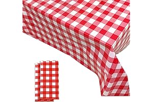 Yancorp Red Checkered Tablecloth 54x108 Inch 2 Pack