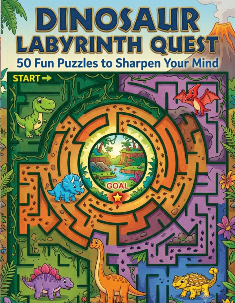 Dinosaur Labyrinth Quest: 50 Fun Puzzles to Sharpen Your Mind