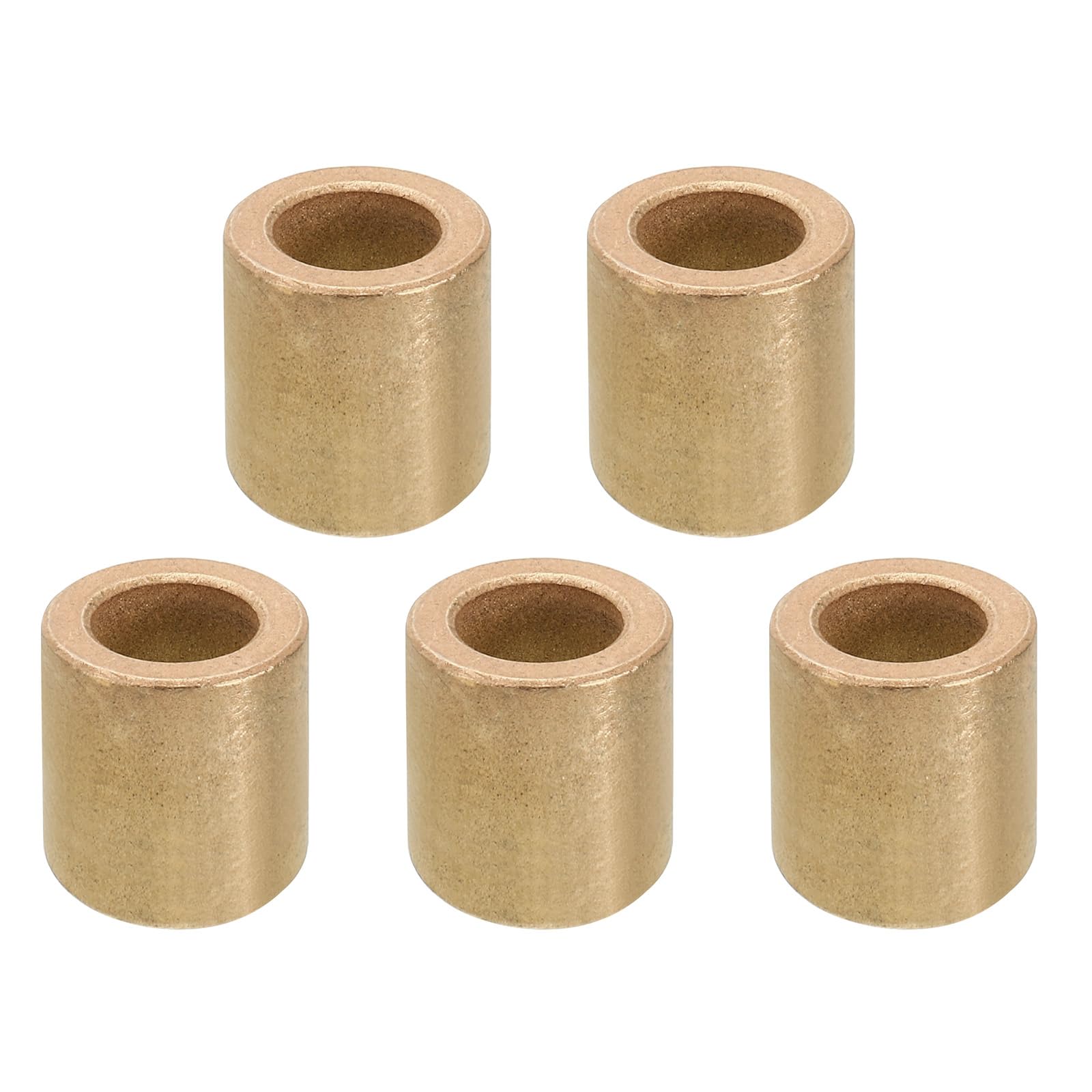 PATIKIL M10 Brass Spacers, 5 Pcs Metal Spacer Brass 10mm ID x 16mm OD x 18mm L Brass Spacers Screw Standoff for 3/8 Inch or M10 Screw