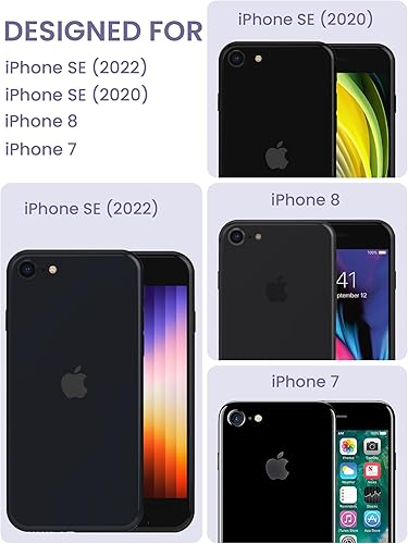 Miniatura 2 de Dretal Funda protectora para iPhone SE 20222020, iPhone 87, con 2 protectores de pantalla, de grado militar, parte trasera dura y borde suave,