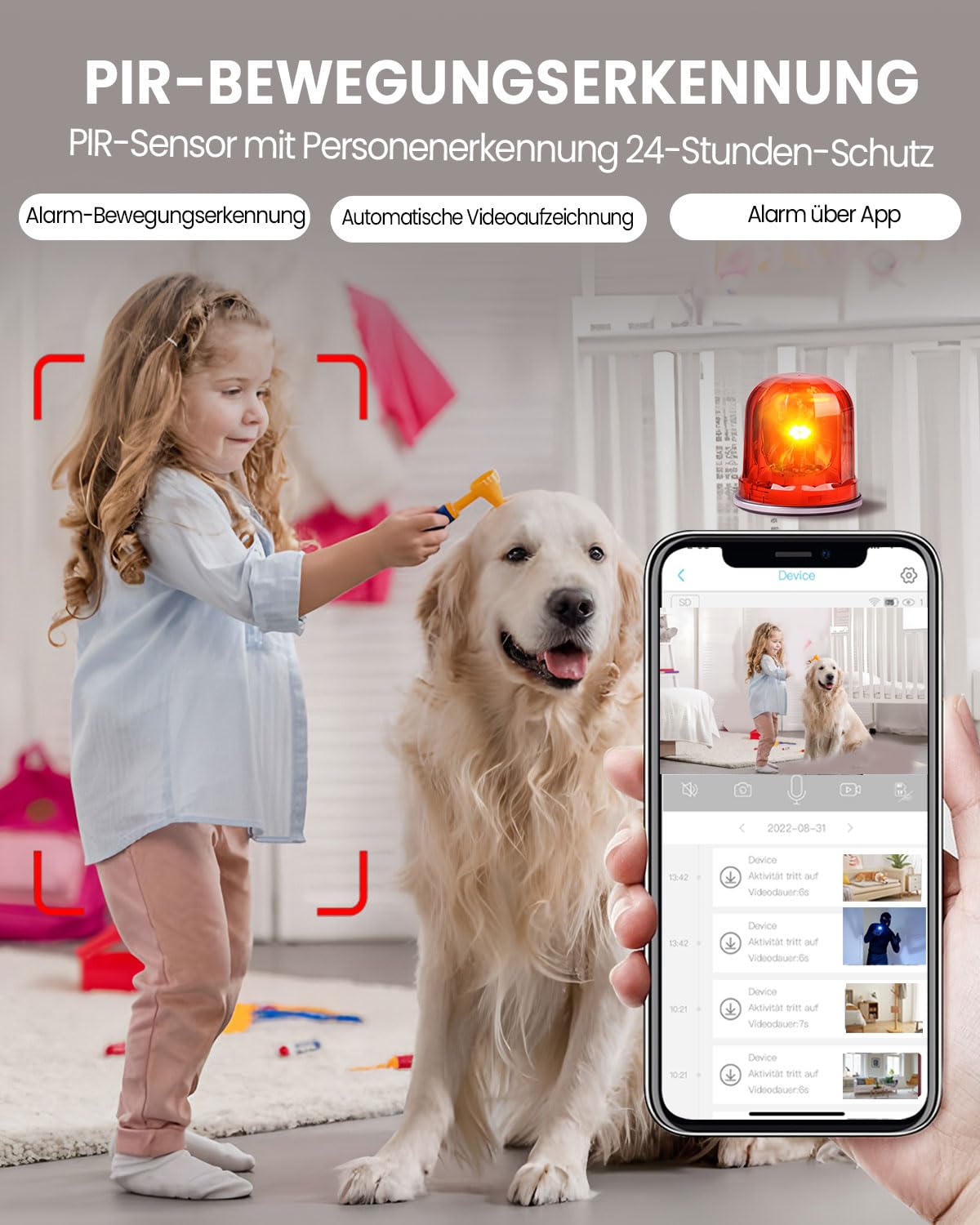 aidowocam Mini Kamera,5G WiFi Überwachungskamera Innen,Kamera Überwachung Innen,Kostenloser Cloud-Speicher, Lange Standby Akku Kamera,Bewegungsmelder,Nachtsicht,Unterstützt SD-Speicher