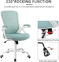 Vista 5 de HYLONE Silla de Oficina Ergonómica Silla de Escritorio con Reposabrazos Ajustables, Silla Ejecutiva de Malla, Sillas de Computadora de Oficina